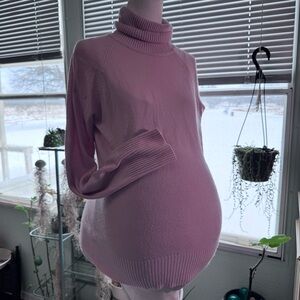 Motherhood Soft Pink Maternity Turtleneck Sweater